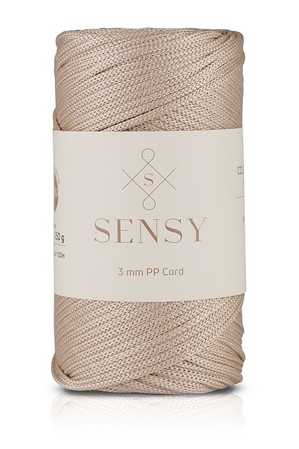 3 Mm - 250 gr Polyester Makrome Ipi Sütlü Kahve 120 M Polyester Makrome Ip Supla Ip Ve Çanta Ipliği - 1