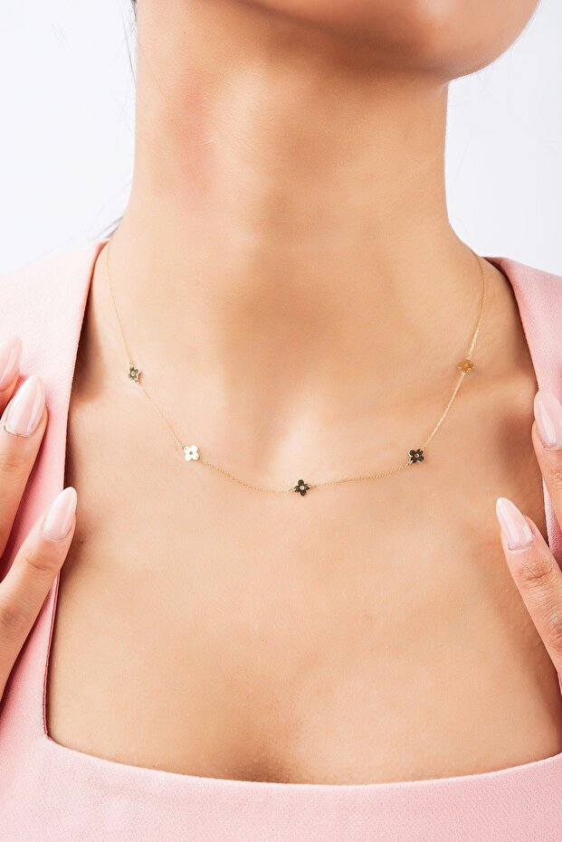 Çiçek Altın Kolye - 3