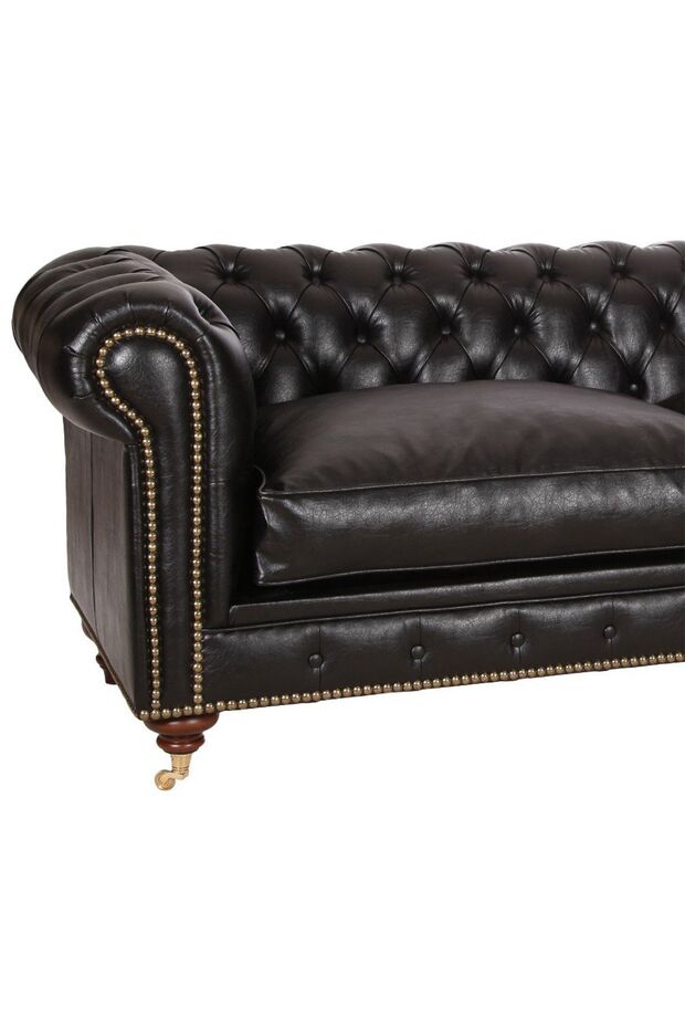 Black Elegance Chesterield 230X90X80 CM - 3