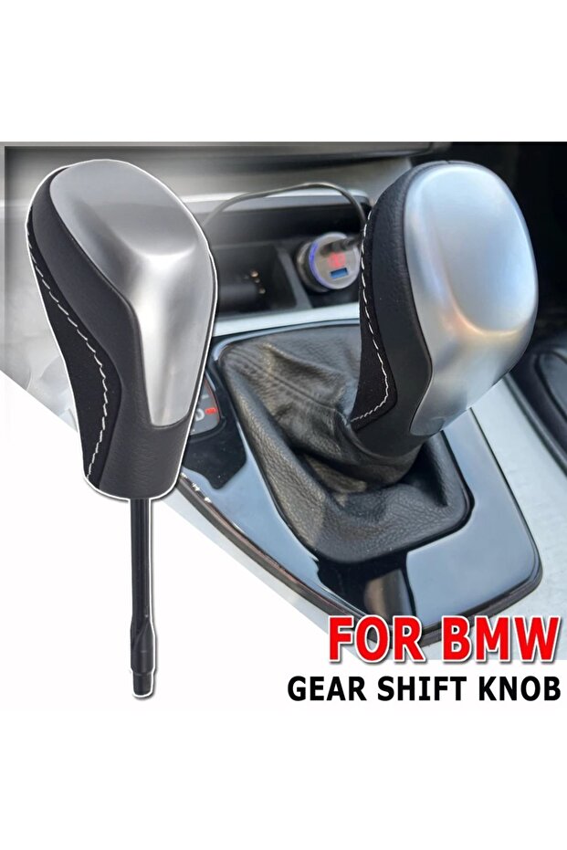 Bmw X5 Gear Shift Knob Alcantara Leather Silver OEM E53 1999-2006