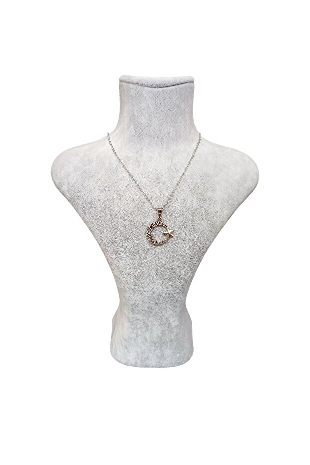 Moon Star Embroidered Anti-Tarnish Chain Necklace
