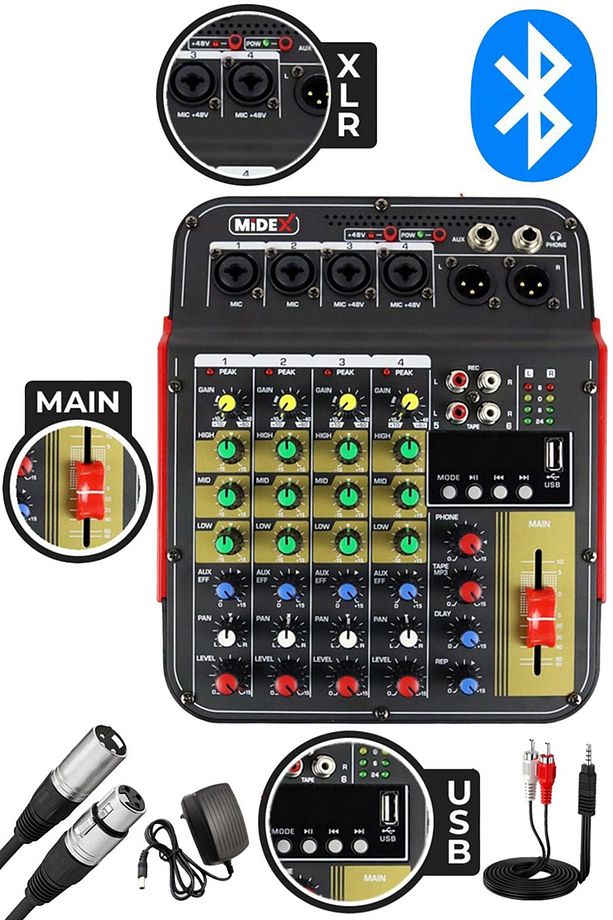 Vokal Paket-1 Mx2020 Mikrofon Ve Mdx-04fxu Stüdyo Mikseri Kulaklık Full Set - 4