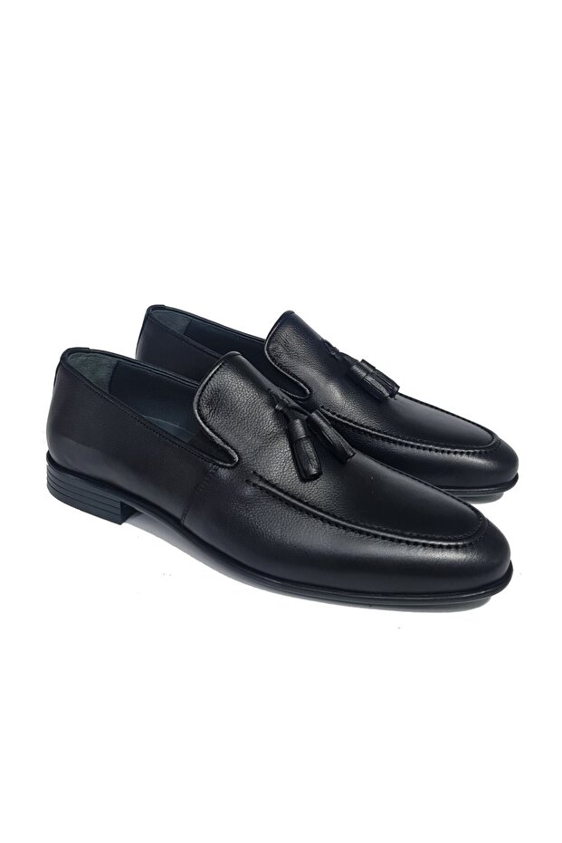 Bayclas Laceless Tasseled Genuine Leather Men's Classic Cörcik Shoes Bc-2212