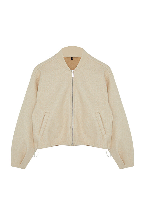 Taş Oversize Kaşe Bomber Ceket Mont TWOAW25MO00053 - 6