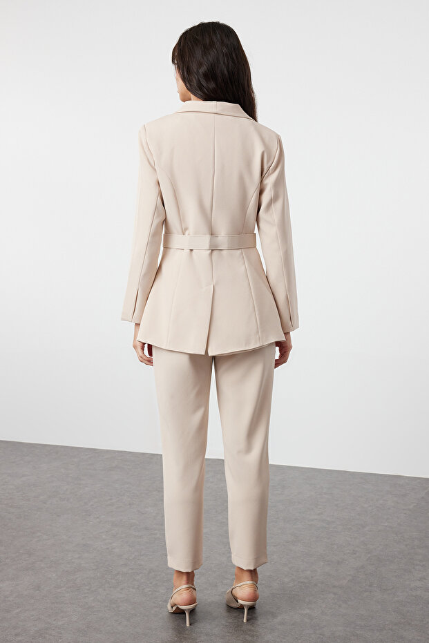 Zestaw spodni z podszewką z krepy z kamiennym łukiem i tkanym dołem TCTSS24US00010 - 5