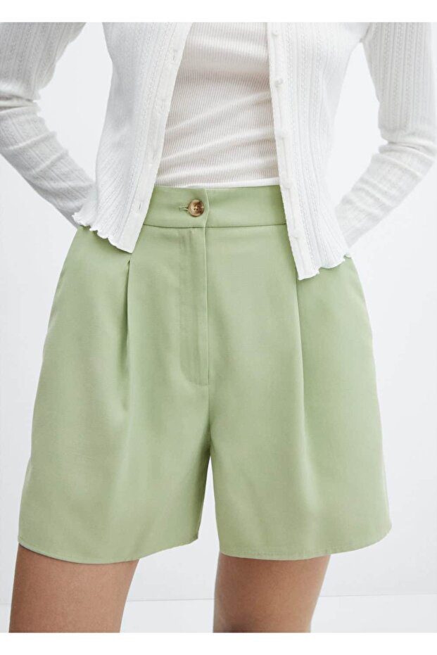 Yüksek belli pensli şort - 5