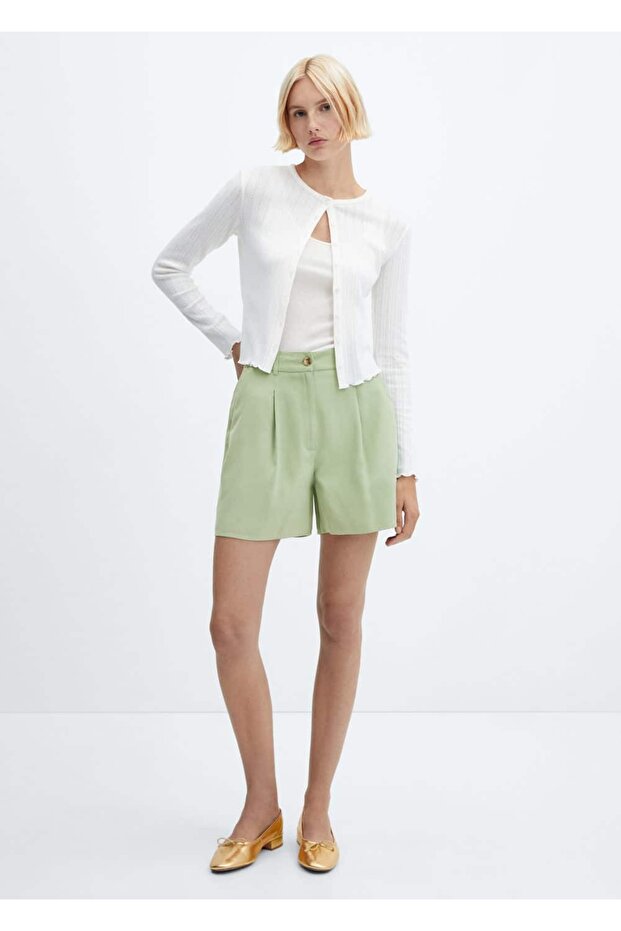 Yüksek belli pensli şort - 2