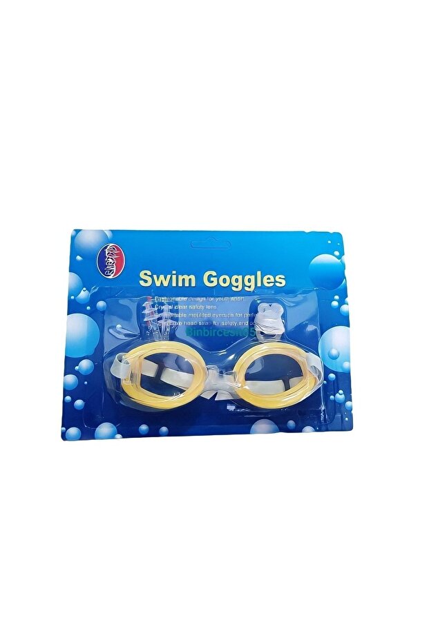 Swimming Goggles Yellow Color Pool And Sea Goggles Ear And Nose Plug