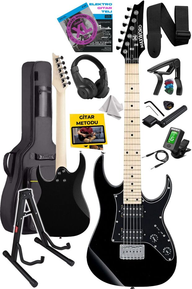 De-150bk-st Maple Klavye Hh Manyetik Yüksek Kaliteli Elektro Gitar Seti - 3