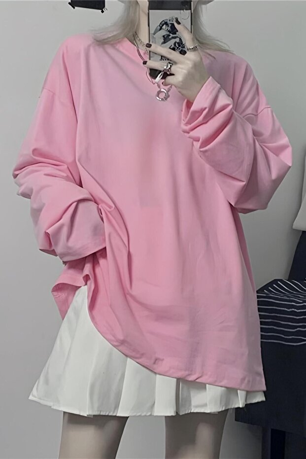 Pembe Oversize Sweatshirt - 1