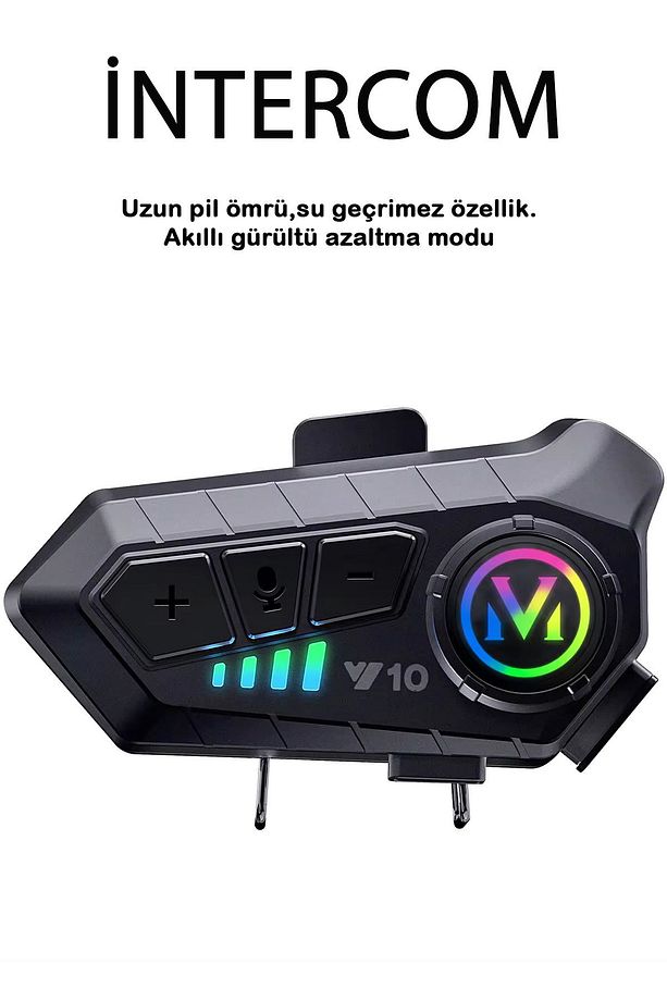 V10 kablosuz motosiklet kask kulaklık  İNTERCOM - 3