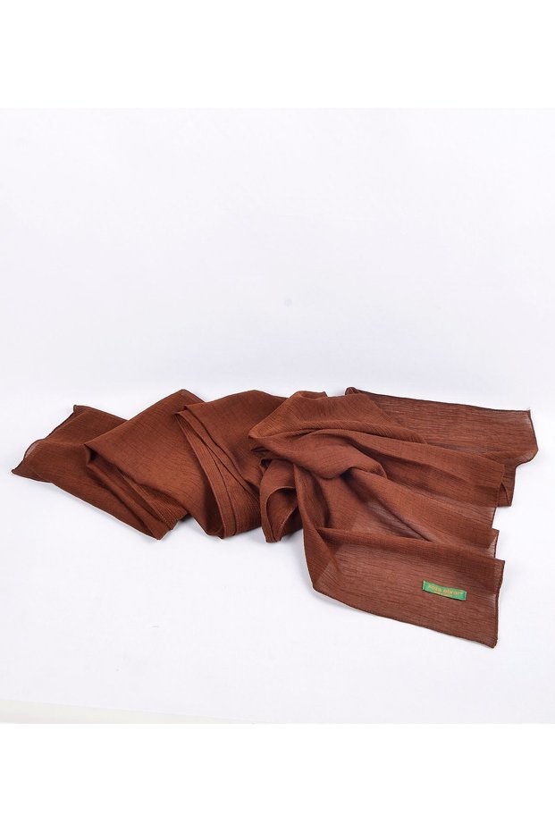 Brick Color Crinkle Shawl - Flexible and Easy, Breathable, Special Gift Box