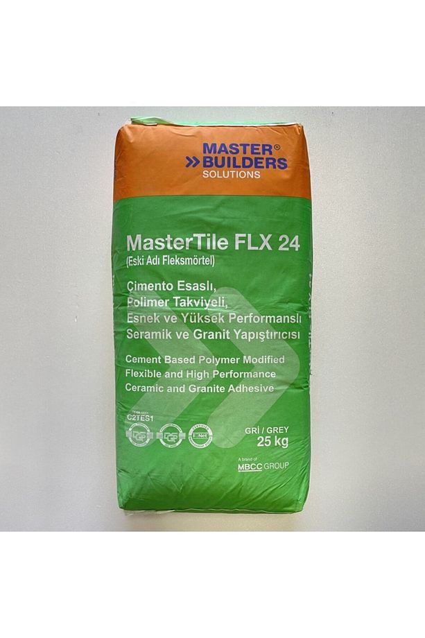 Mastertile Flx 24 - Fleksmörtel Gri 25kg Çimento Esaslı Polimer Takviyeli Esnek Granit Yapıştırıcısı - 1