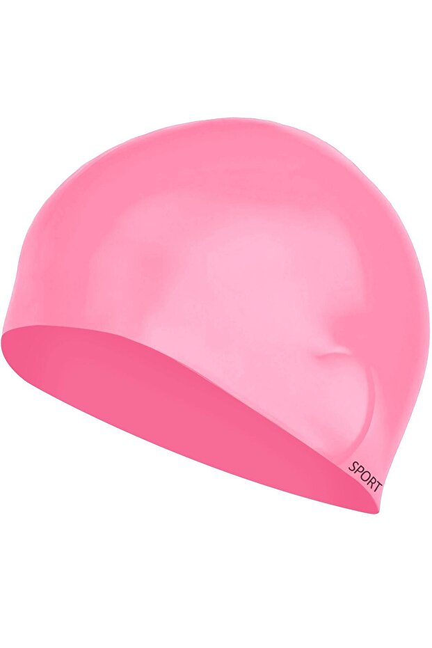 Deluxe Durable Silicone Swim Cap for Pool and Sea, Pink