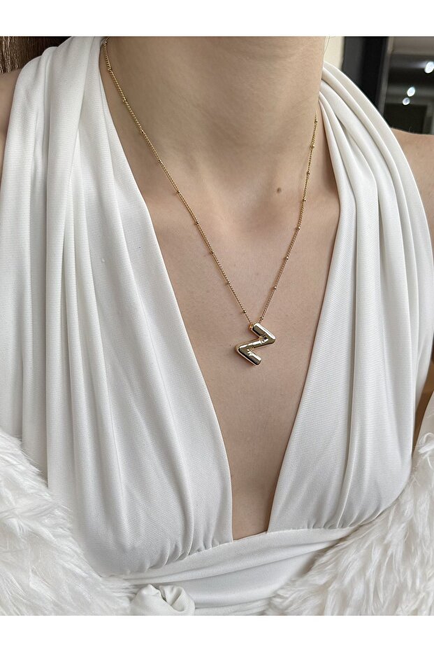 Gold Letter Z Balloon Necklace