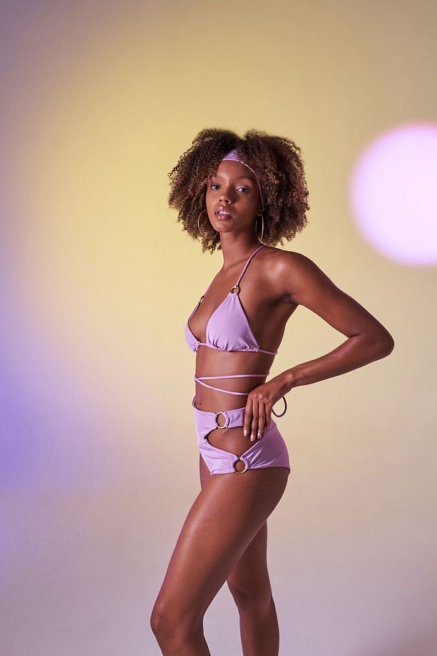 Üçgen Bağcıklı Ayarlanabilir Delphi Bikini Üstü Pembe - 1