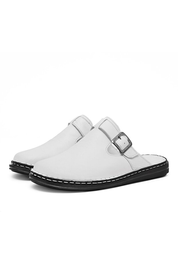 Mistra Genuine Leather Men's Slippers, Genuine Leather Slippers, Orthopedic Sole Slippers, Light Leather Slippers