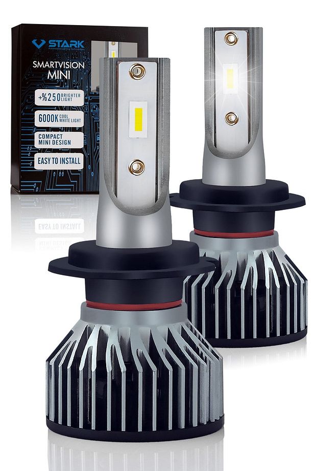 Smart Vision Mini H7 Led Xenon Far Ampulü kısa tip mini slim Csp Şimşek Etkili - 1