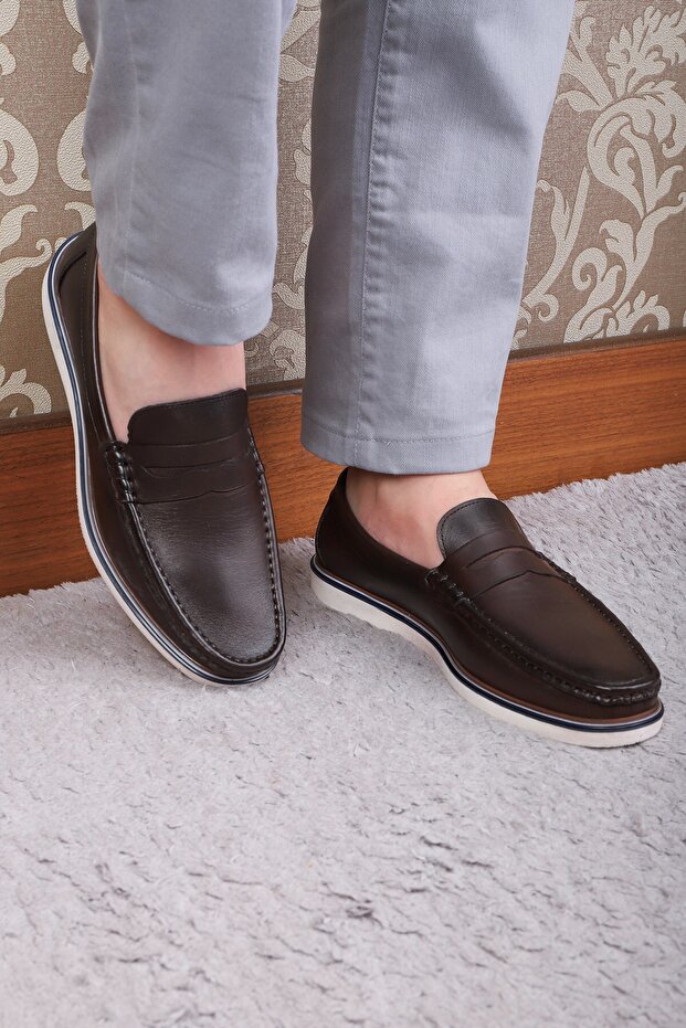 Vittoria férfi naplopó – valódi bőr szabadidőcipő - 5