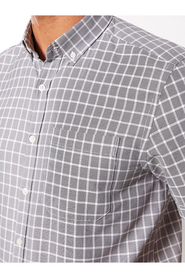 LCWAIKIKI Formal Regular Fit Kısa Kollu Ekose Armürlü Erkek Gömlek - 4