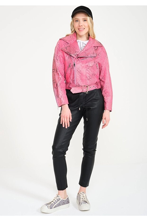 Pembe Deri Ceket - 5