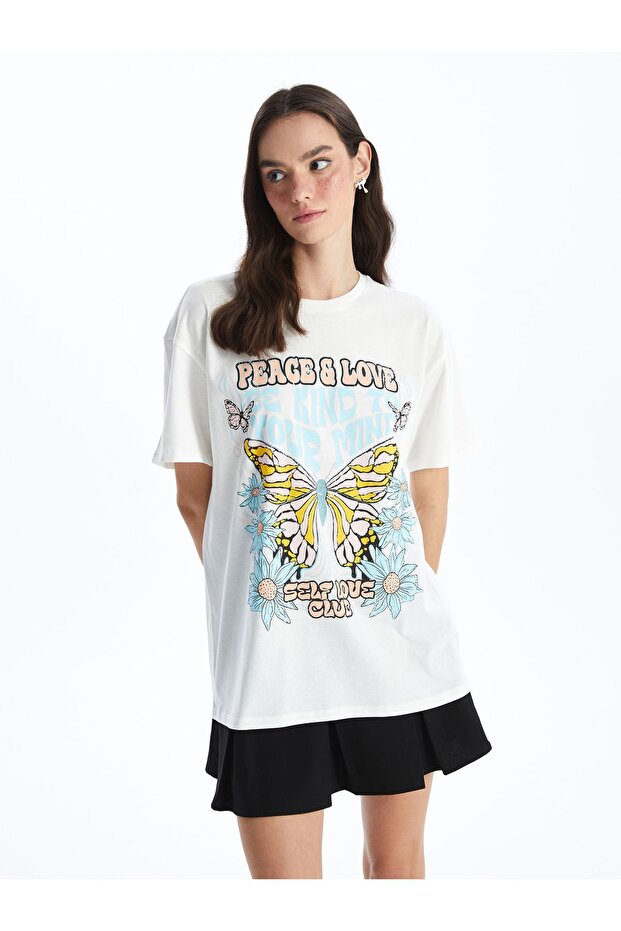 Crew Neck Printed Short Sleeve Women's T-Shirt