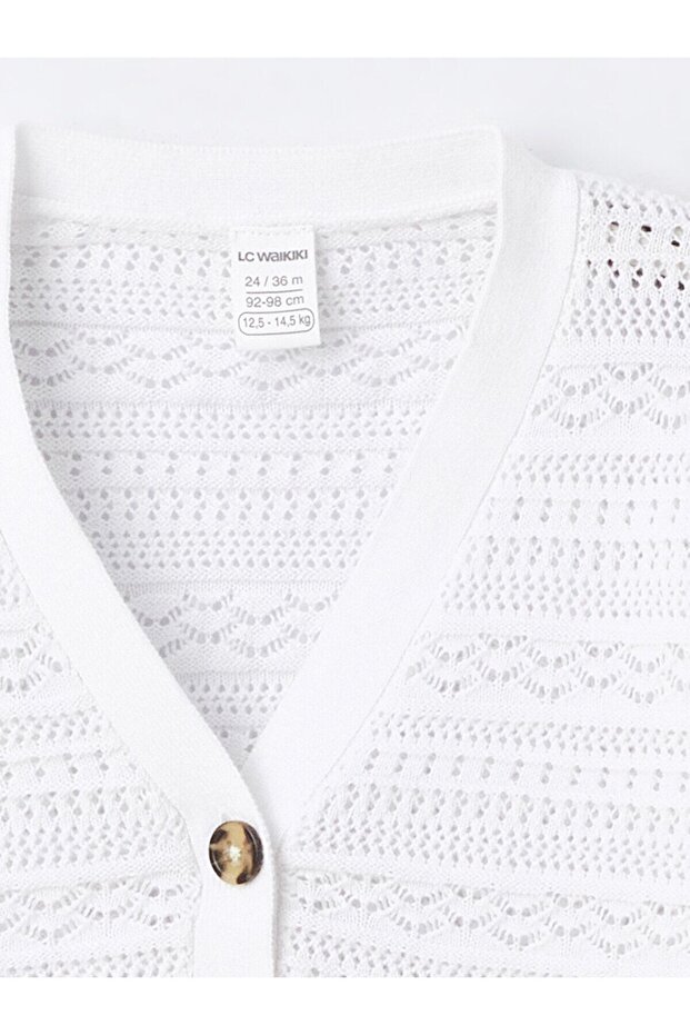 LCW baby V Yaka Kız Bebek Triko Hırka - 3