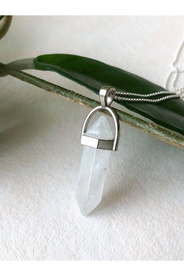 Nails Cut Crystal Quartz Natural Stone Necklace