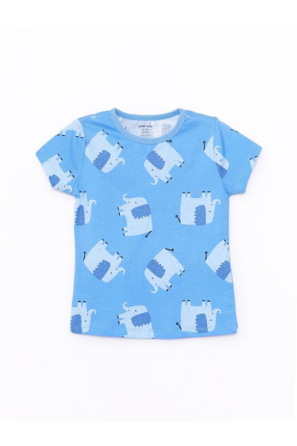 Bisiklet Yaka Kısa Kollu Baskılı Erkek Bebek Şortlu Pijama Takımı 2'li - 3