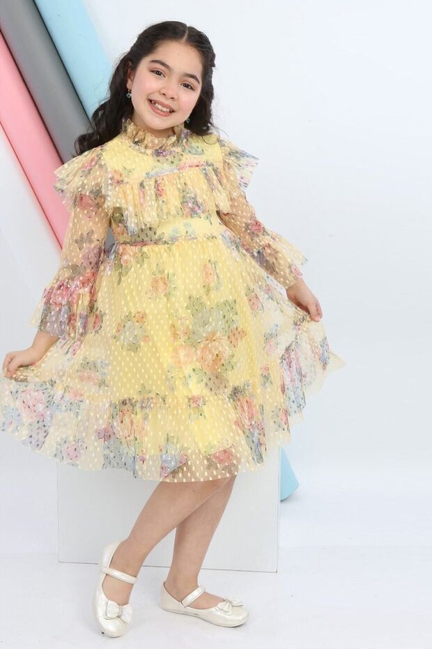 Girl's Tutu Dress Tulle Fabric Lined Waist Elastic Comfortable Elegant Dress Costume