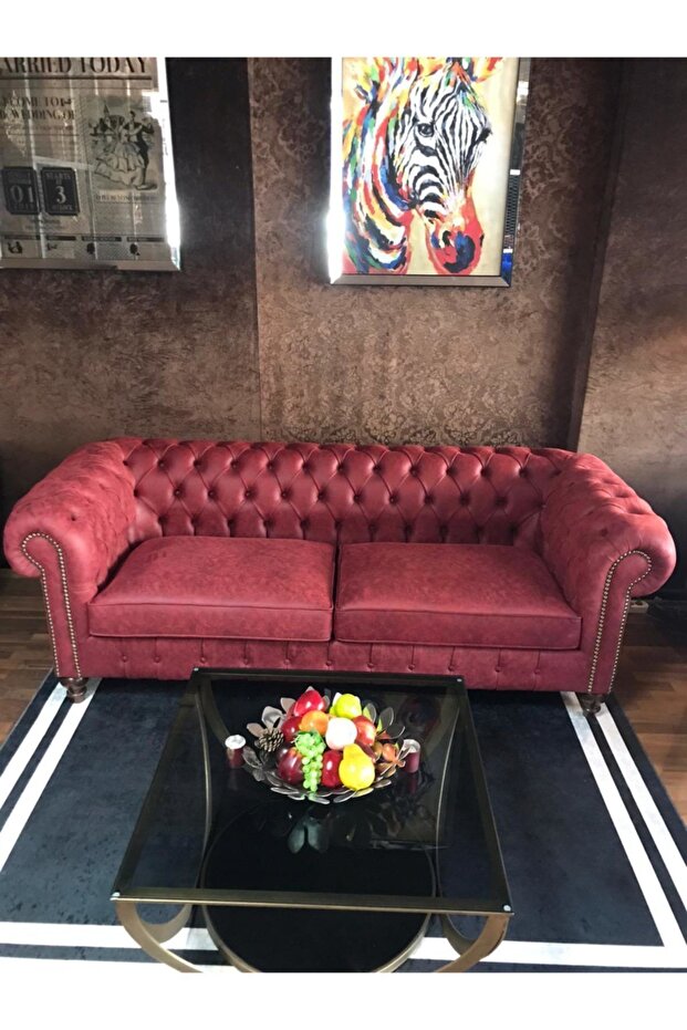 Nar Çiçeği Chesterfield Koltuk - 1