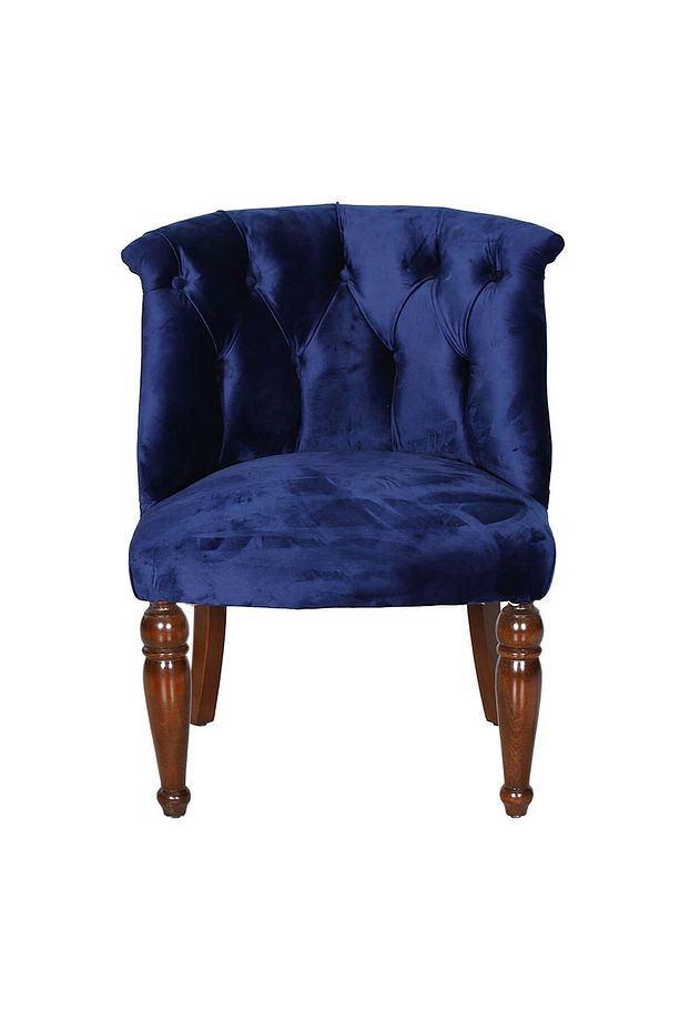 Dark Blue Kapitone Midi Berjer - 1