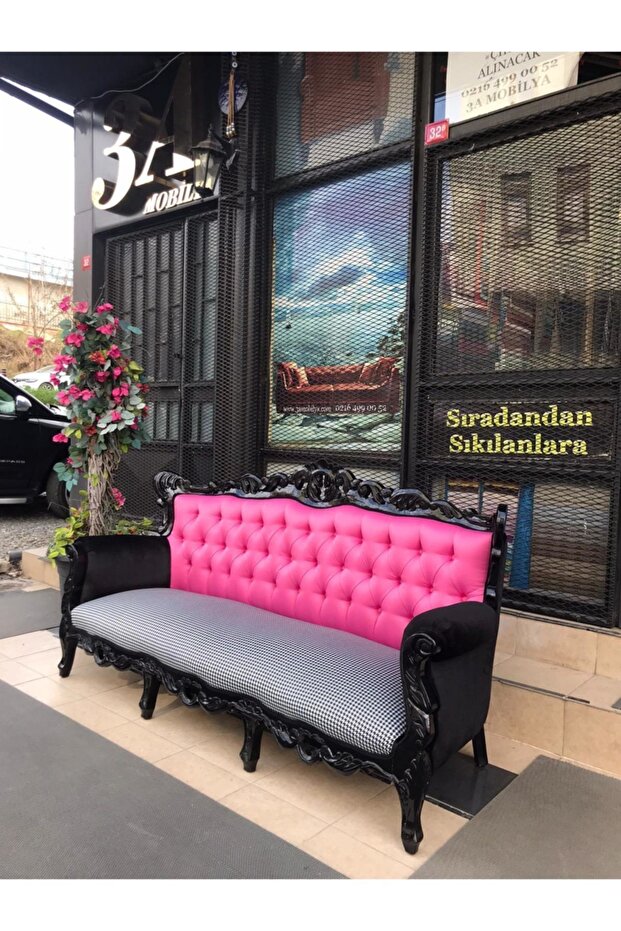 Black & Pink Kanepe - 4