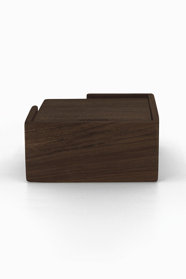 Walnut Patterned Cube Note Paper Box - 4