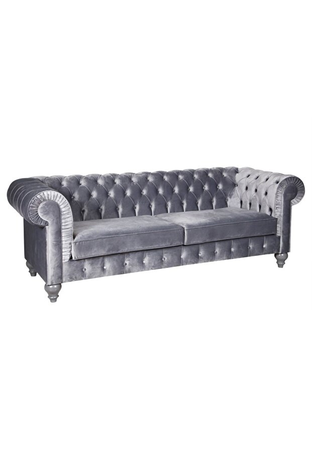 Grey Chesterfield 230X90X80 CM - 1