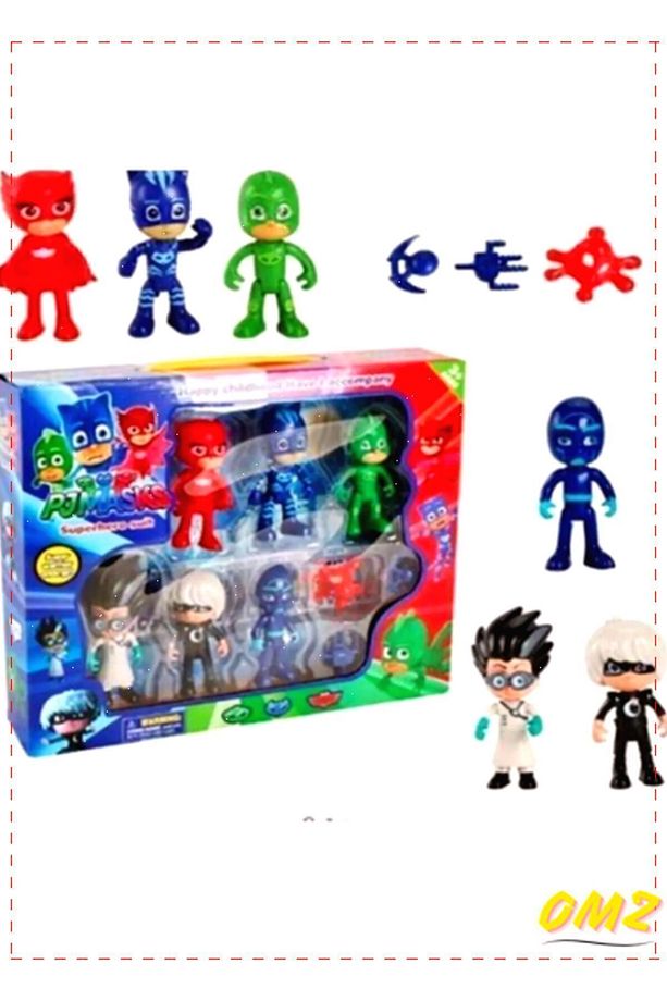 Pijamaskeliler Pjmasks Figür Oyuncak 6lı Set Pijamasks Figur Erkek Cocuk Egitici Montessori Oyuncak - 7