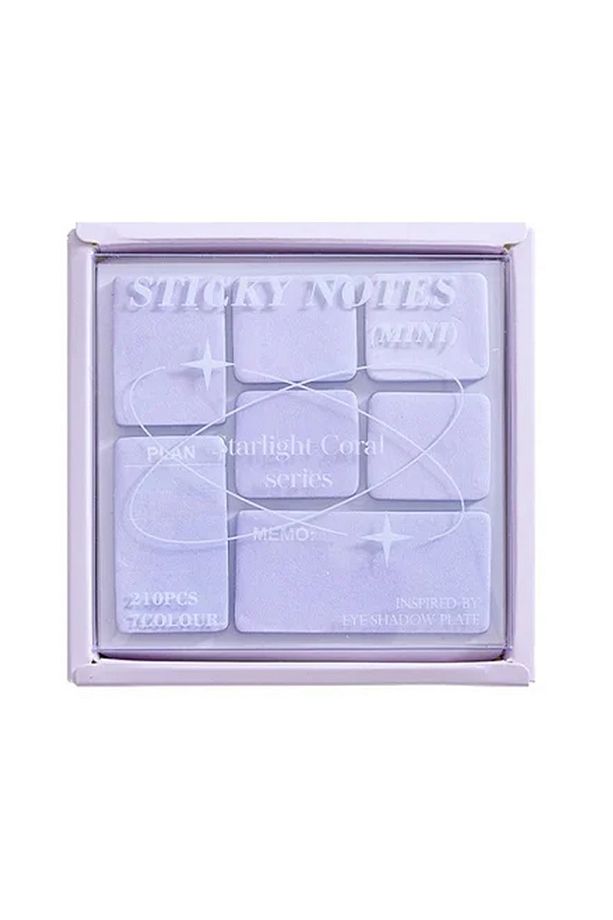 7'li Set Kutulu Renkli Postit Post-it Post It. Kitap Ayracı Ayraç Postit Not Kağıdı 210 Yaprak - 1