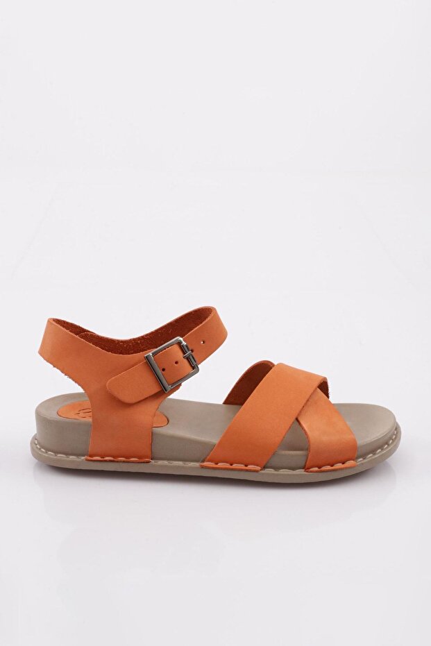 P31 Women's Cross Strap Sandals Genuine Leather Pink Nubuck