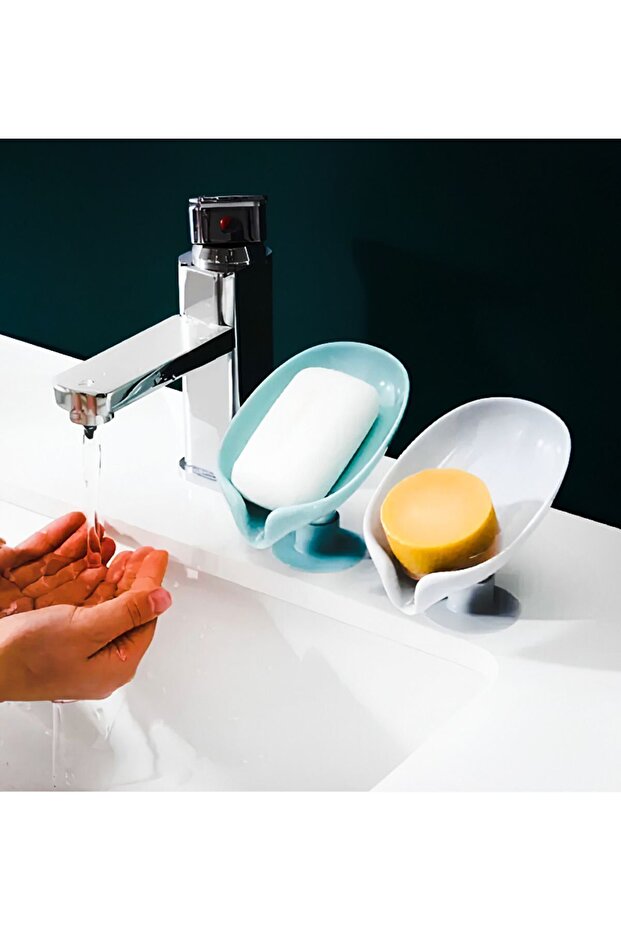 Green Suction Cup Soap Dish with Water Drain X 2 Pieces