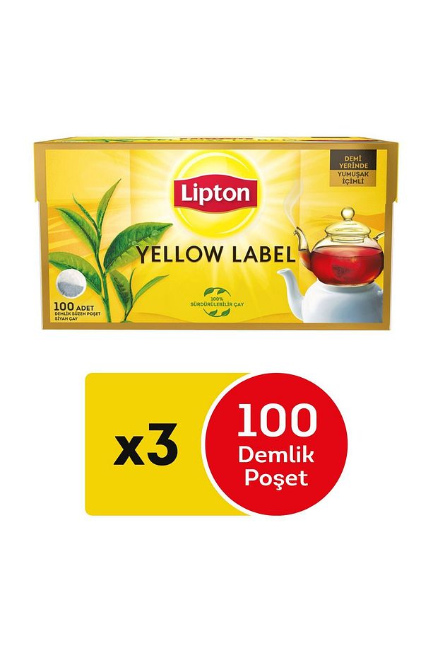 Yellow Label Demlik Poşet Çay 100'lü X 3 Adet - 1