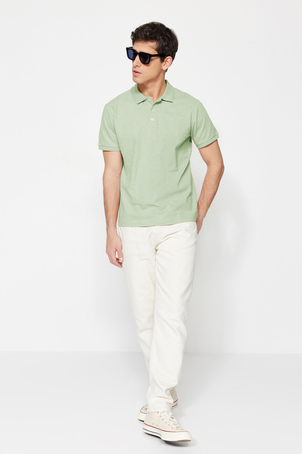 Mint Slim/Dar Kesim Yakası Çizgili Basic %100 Pamuklu Polo Yaka T-shirt TMNSS20PO0009 - 6