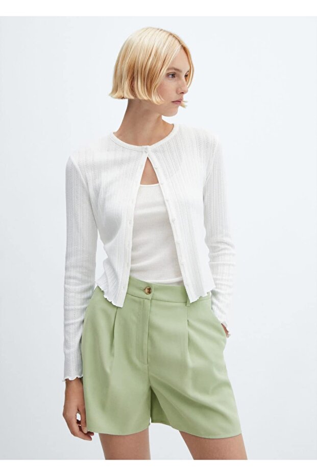 Yüksek belli pensli şort - 1