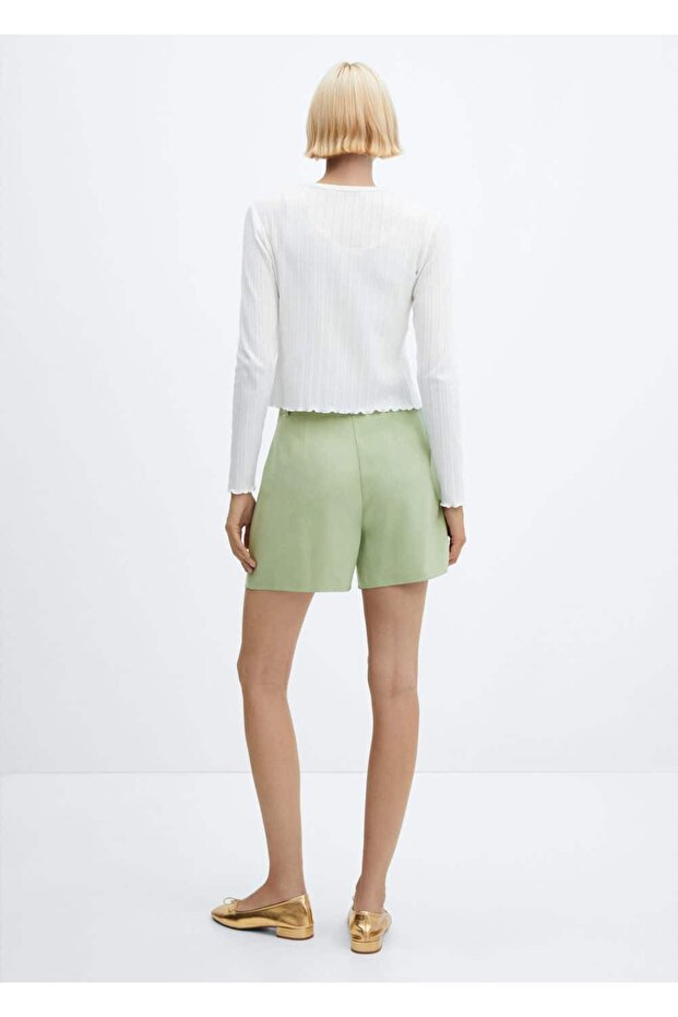 Yüksek belli pensli şort - 4