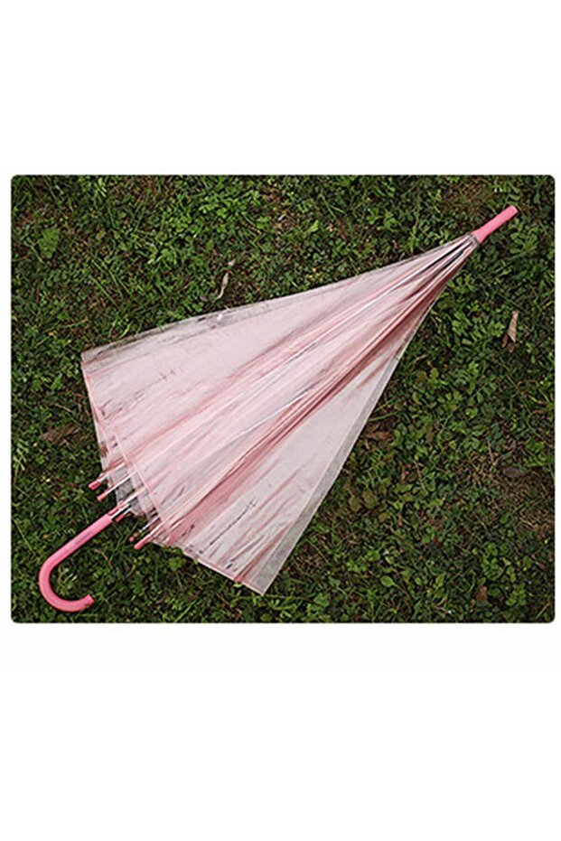 Şeffaf Pembe Şemsiye - 2