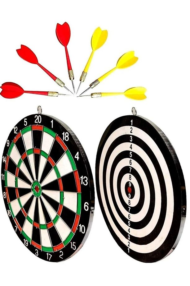 Dart Tahtası Seti 17 İnç Büyük Boy Çift Taraflı Dart Tahtası Oyun Seti - 1