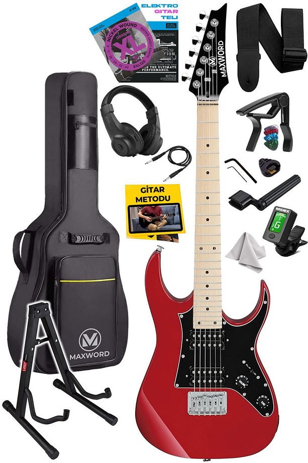 De-150rd-st Maple Klavye Hh Manyetik Yüksek Kaliteli Elektro Gitar Seti - 1