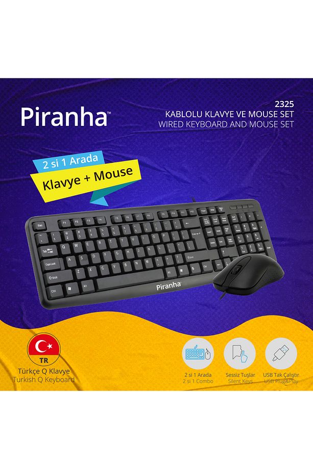 2325 Kablolu Klavye Ve Mouse Set Türkçe Q Klavye - 2
