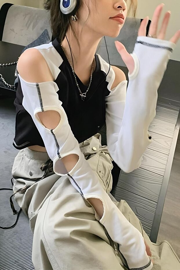 Basic Kol Detay Bluz - 1