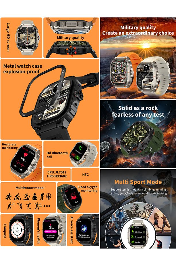 Akıllı Saat 2024 Model Son Sürüm Smart Watch 2,01 inç Büyük Ekran Çift Kordonlu 49 mm - 4