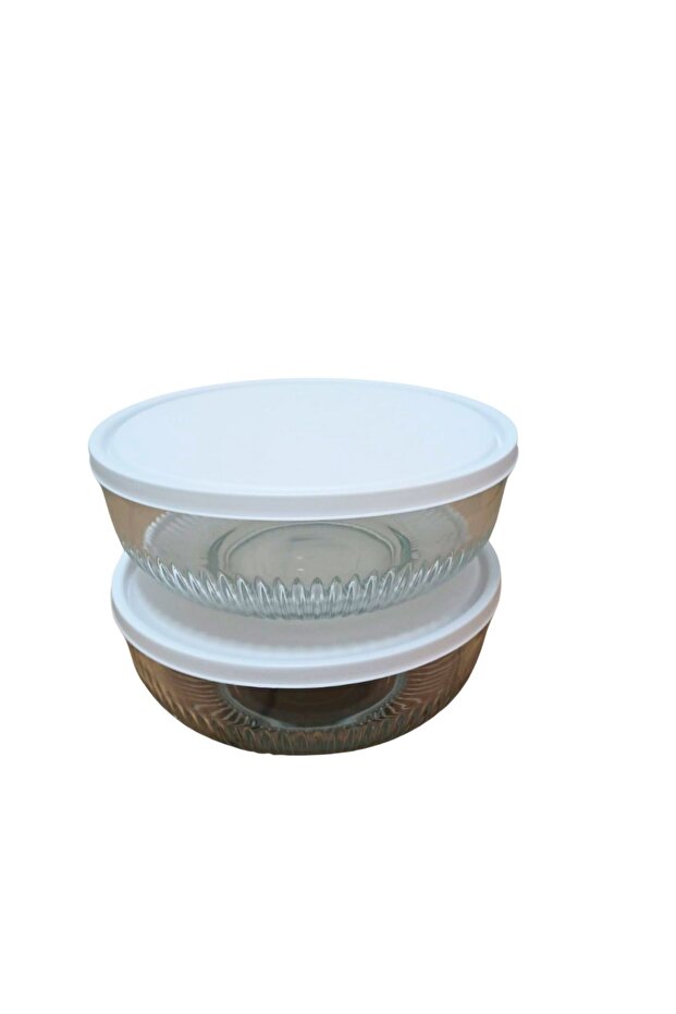 FEYZADE Tokyo - 2 Pieces 2600cc White Storage Container with Lid